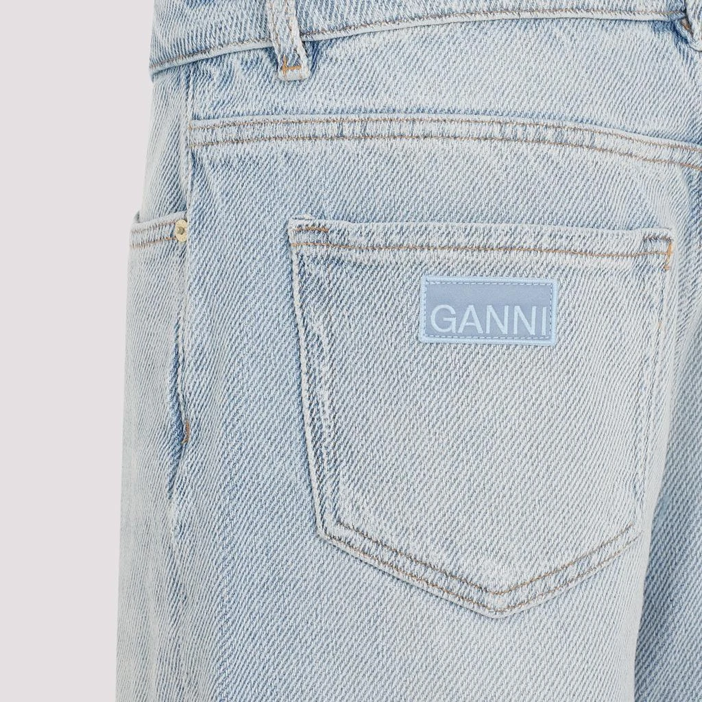 Ganni Light Blue Tint Wash Organic Cotton Izey Overdyead Heavy Denim Jeans 5