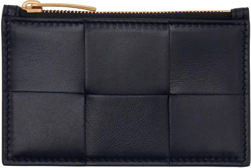 Bottega Veneta Black Cassette Zippered Card Holder - Wallets