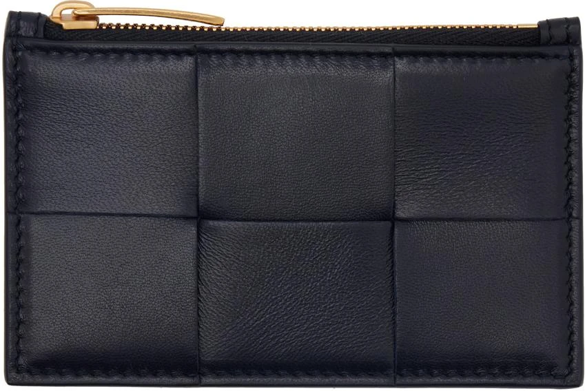 Bottega Veneta Navy Zipped Card Case