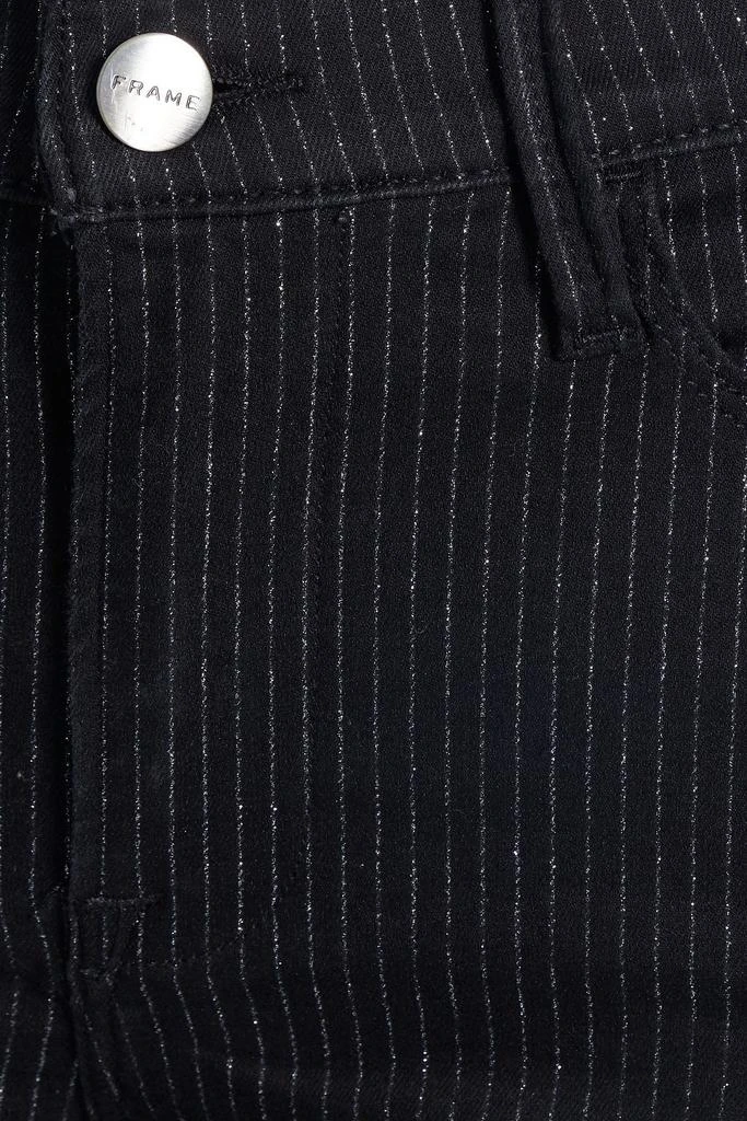 FRAME Le High Straight metallic pinstriped high-rise straight-leg jeans 4