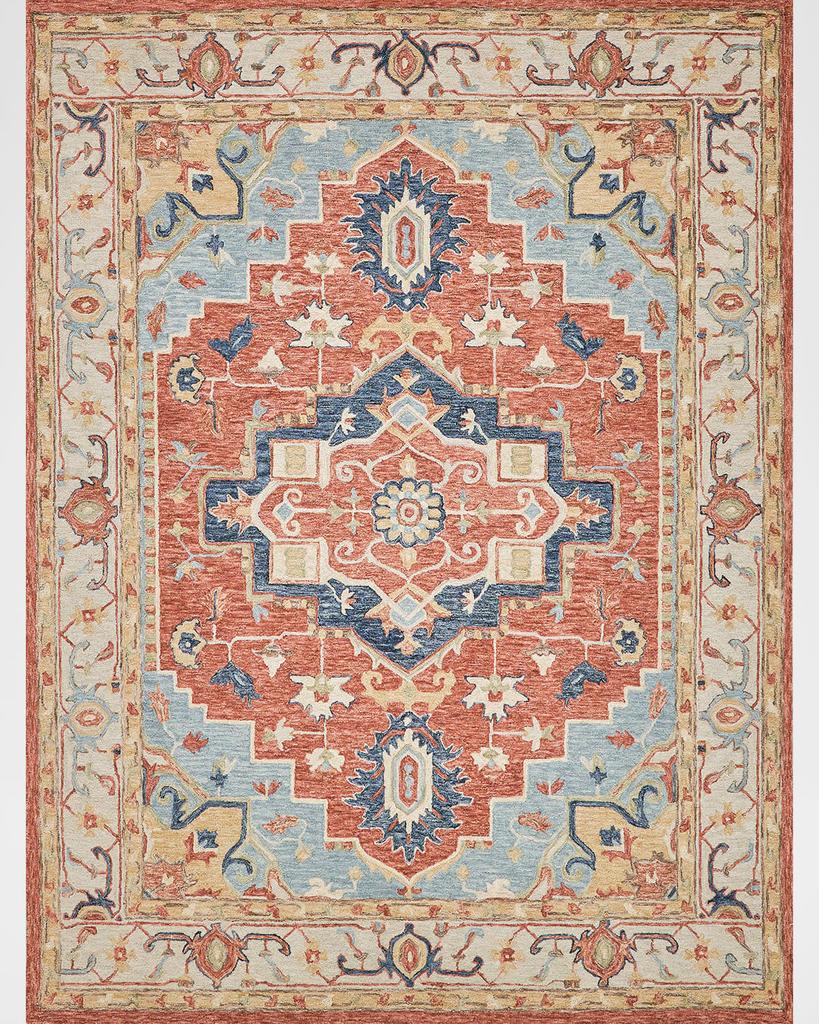 Exquisite Rugs Richmond Serapi Hand-Tufted Beige/Red Rug, 8' x 10'