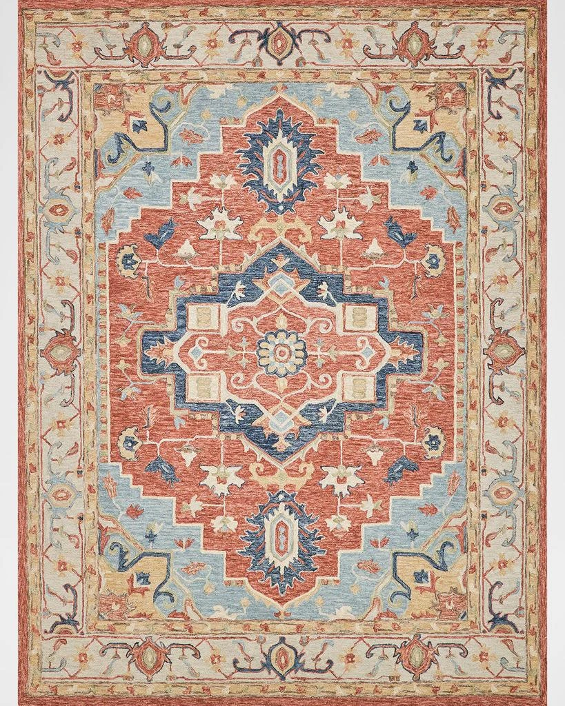 Exquisite Rugs Richmond Serapi Hand-Tufted Beige/Red Rug, 8' x 10' 1