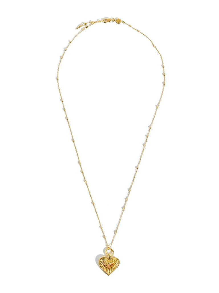 Missoma 18K Gold-Plated Ridged Heart Pendant Necklace 2