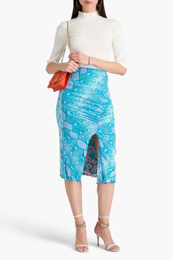 Diane von Furstenberg Willow reversible floral-print stretch-mesh midi skirt 5