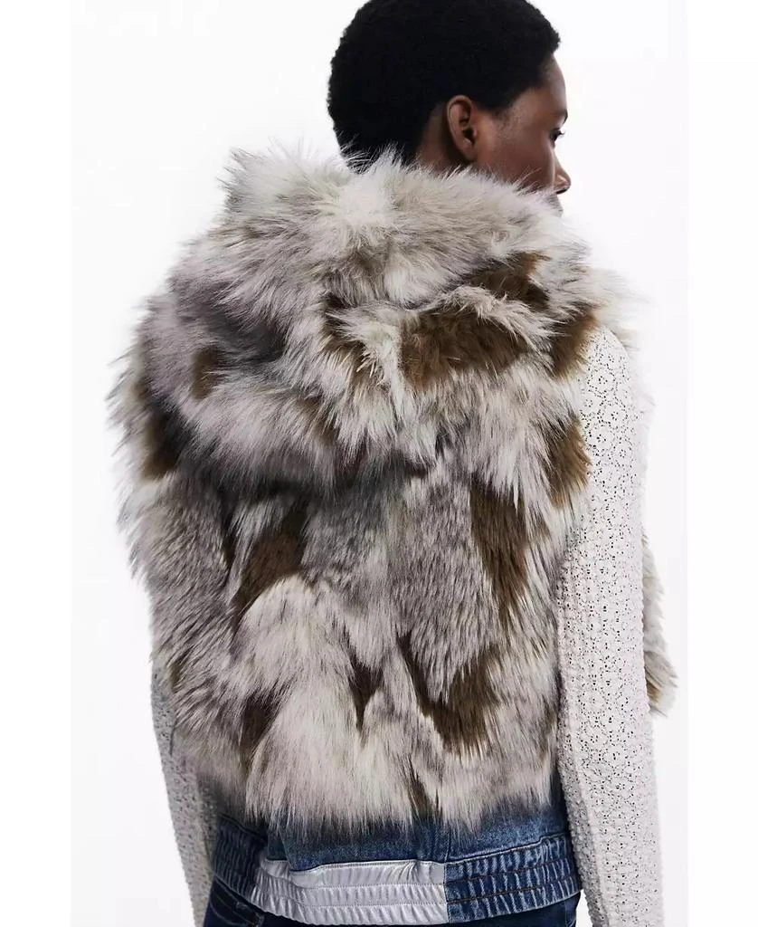 Desigual Women's Denim fur vest 6