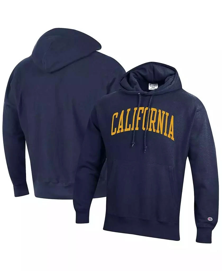 Champion Men's Navy Cal Bears Team Arch Reverse Weave Pullover Hoodie 1