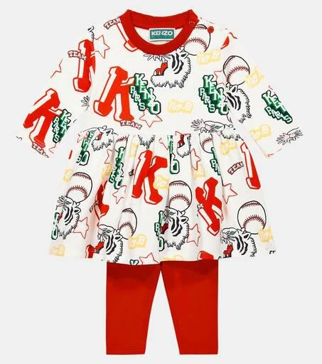 Kenzo Baby cotton dress and leggings set 2