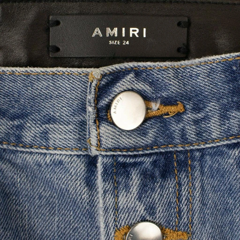 AMIRI Denim Leather Jeans- Blue/Black 5