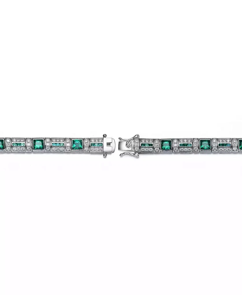 Genevive Sterling Silver White Gold Plated with Colored Cubic Zirconia Tennis Bracelet 3