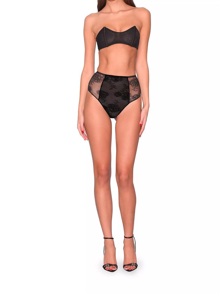 Fleur du Mal Bouquet Lace High-Rise Briefs