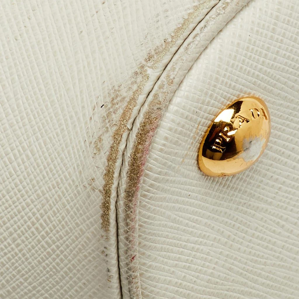 Prada Prada Light Blue/White Saffiano Lux Leather Large Shopper Tote 6