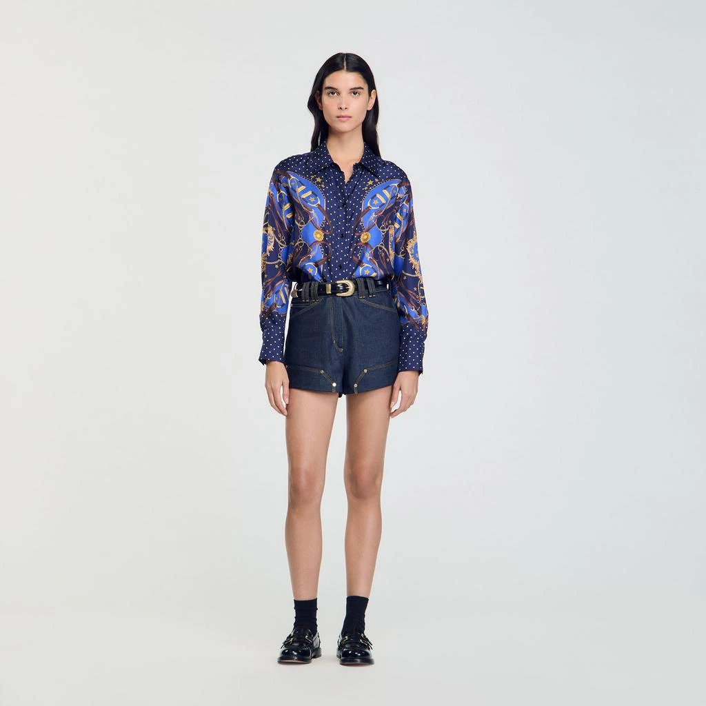 Sandro Patterned silk shirt 1