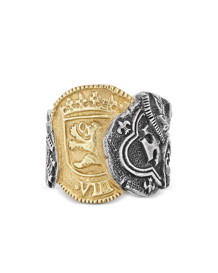 David Yurman Men's 18K Yellow Gold & Sterling Silver Shipwreck Coin Signet Ring