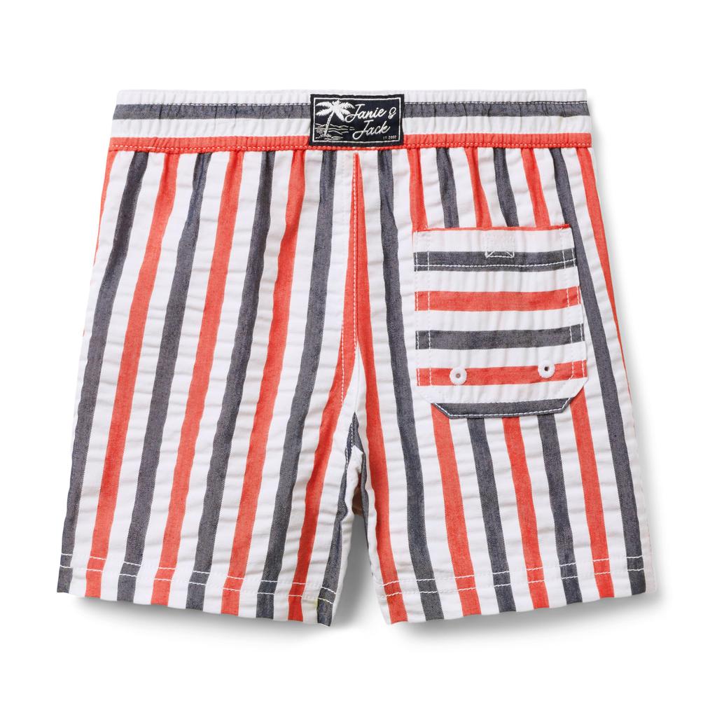 Janie and Jack Boys Seersucker Swim Trunk (Toddler/Little Kid/Big Kid)