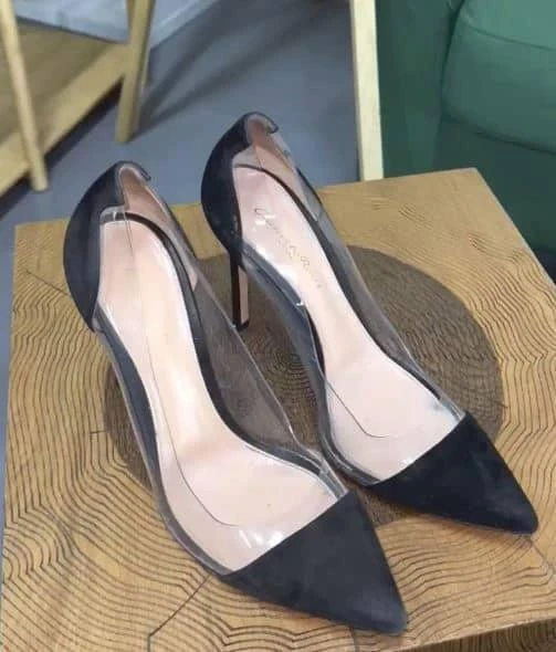 Gianvito Rossi Gianvito Rossi Black Suede and PVC Plexi Pumps Size 36 2