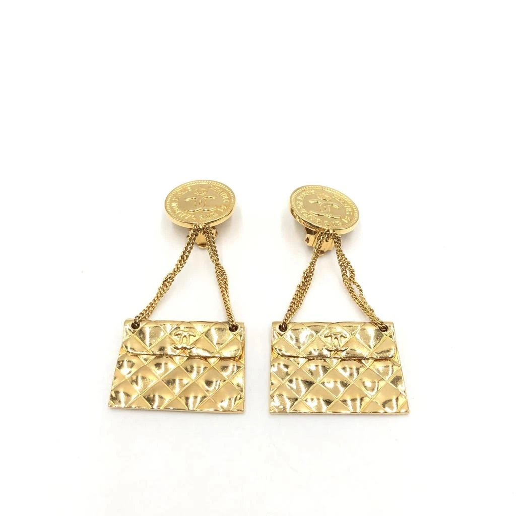 Chanel Bag Motif Clip-On Drop Women
s Earrings (Pre-Owned)