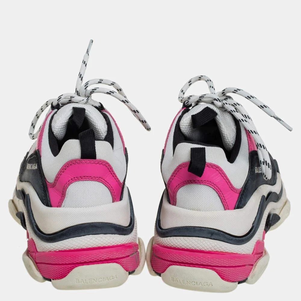 Balenciaga Balenciaga White/Pink Leather And Mesh Triple S Platform Sneakers Size 38 5