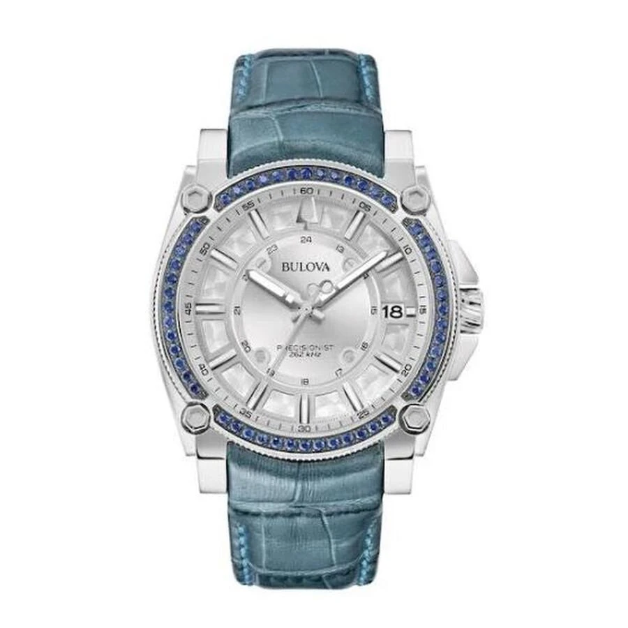 Bulova Precisionist Quartz Crystal Silver Dial Ladies Watch 96J126 1