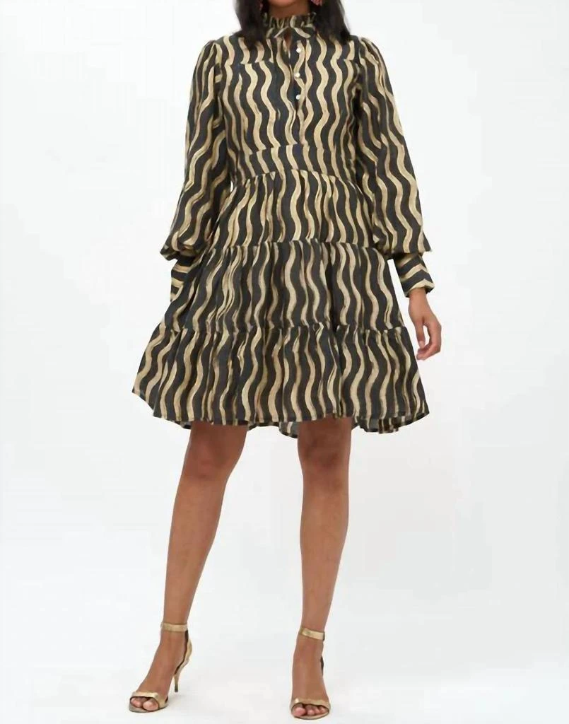 oliphant shirt dress mini OLIPHANT Mini Collared Shirt Dress Matrix Blue