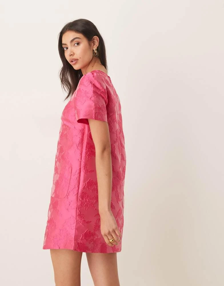 Sister Jane Sister Jane Foxglove jacquard mini dress in fuchsia 3