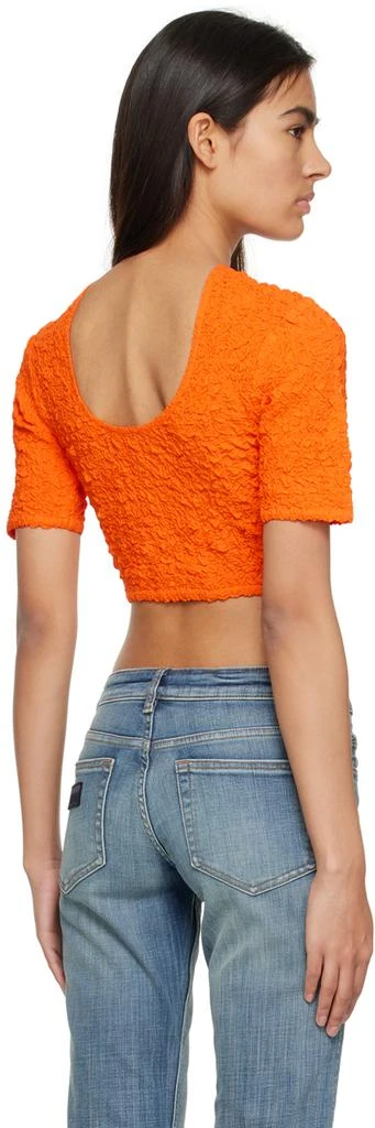 Ganni Orange Cropped T-Shirt 3