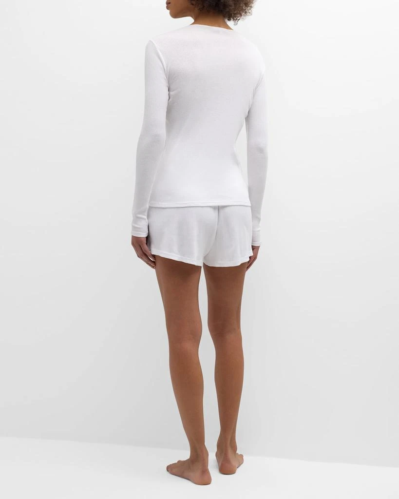 Skin Ribbed Long-Sleeve Pima Cotton Pajama Set 4