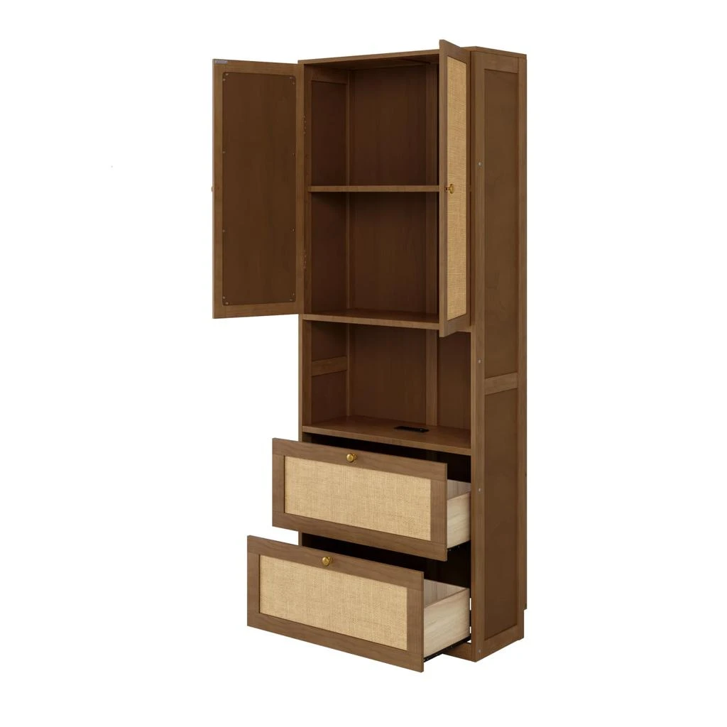 Streamdale Furniture Streamdale Bookshelf with USB, 3 Drawers 
2 Doors 4