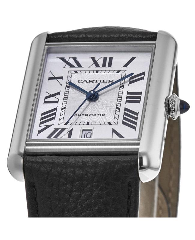 Cartier Cartier Tank Must Extra-Large Silver Dial Leather Strap Men's Watch WSTA0040