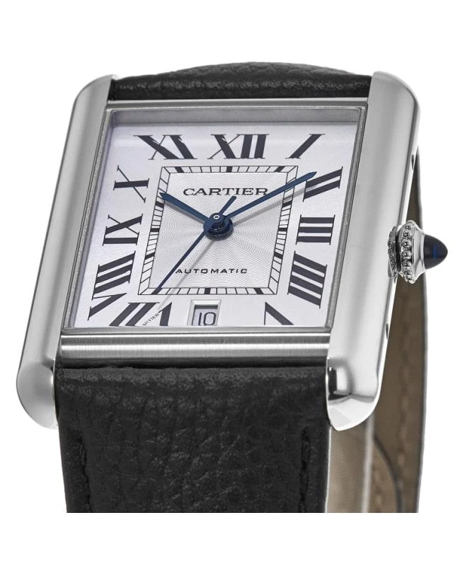Cartier Cartier Tank Must Extra-Large Silver Dial Leather Strap Men&apos;s Watch WSTA0040 2