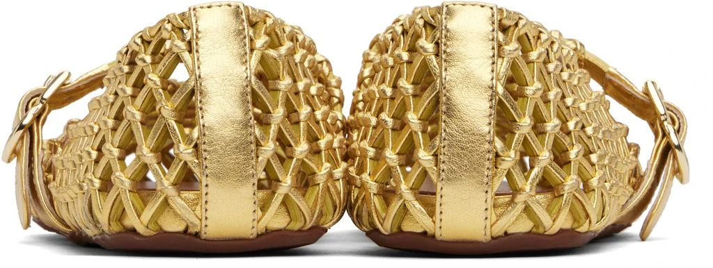 Alaïa Gold Braided Goatskin Ballerina Flats 2