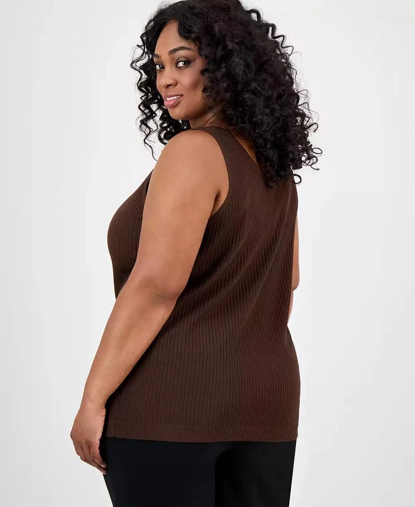JONES NEW YORK Plus Size Sutton Ribbed-Knit Tank Top 4