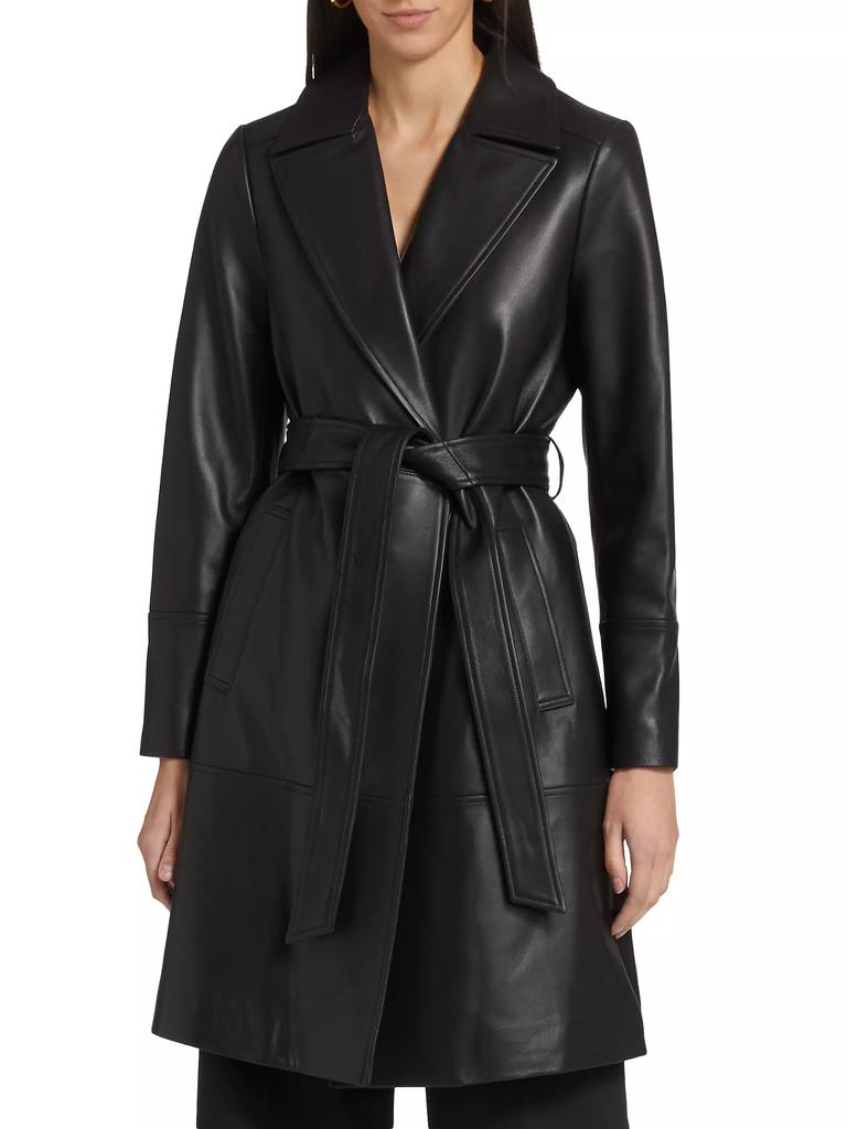 If Only Studio Wrap Walker Lamb Leather Coat - Jackets