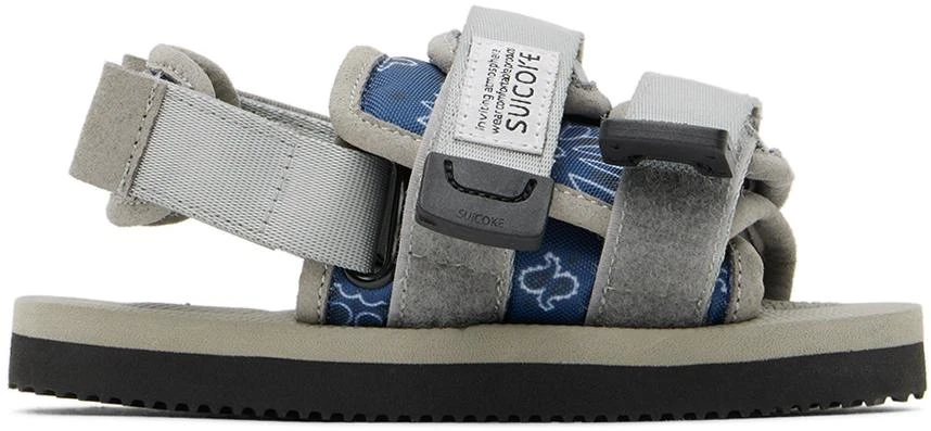 Suicoke Kids Navy 
Gray Moto Sandals