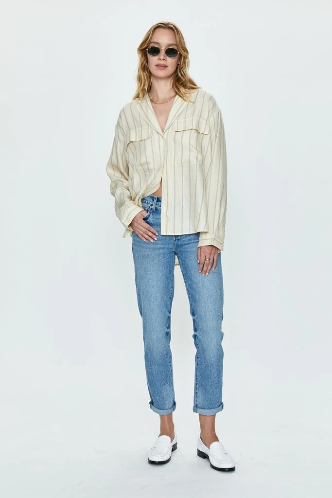 Pistola Denim Irene Shirt - Tan Wide Stripe 5