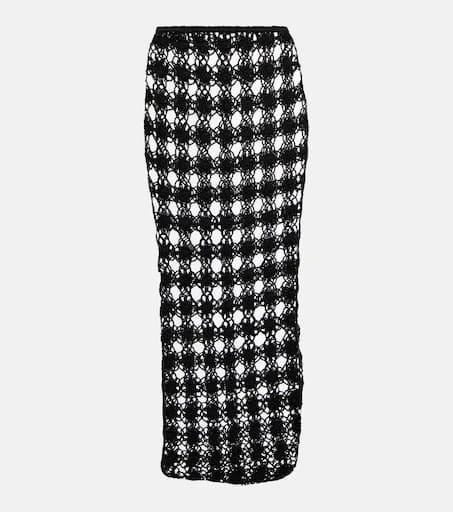 ANNA KOSTUROVA Open-knit cotton midi skirt 1