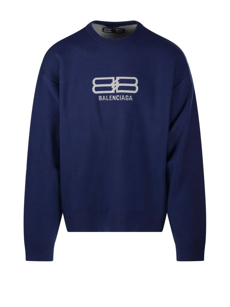 Balenciaga Balenciaga BB Logo Intarsia-Knit Sweatshirt from Cettire