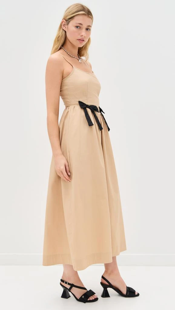Moon River Sleeveless Square Neck Midi Dress with Contrast Ribbon 4
