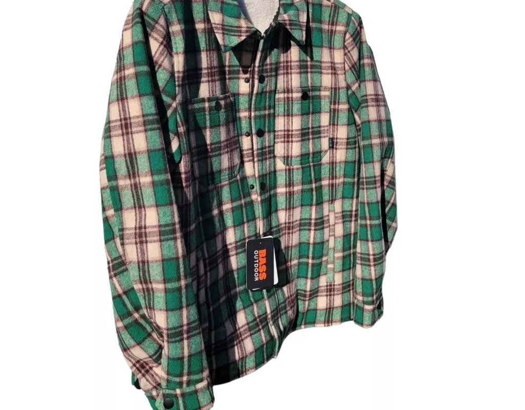 BASS OUTDOOR Men's Insulated Plaid Jacket In Green 3