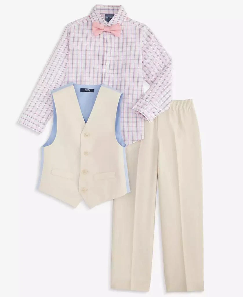 Nautica Toddler & Little Boys Vest, Bow Tie, Plaid Shirt & Pants, 4 Piece Set 4