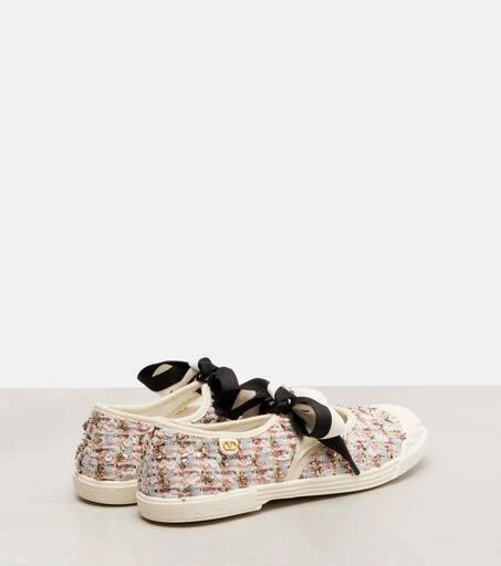 Valentino Bay By Bay checked tweed sneakers 2