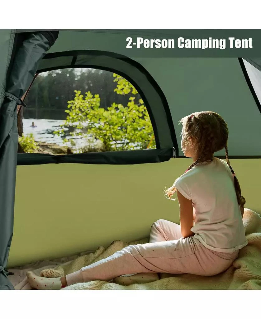 KUYOTQ 2-person Camping Tent w/ Removable Rain Fly and Double-layer Door 7