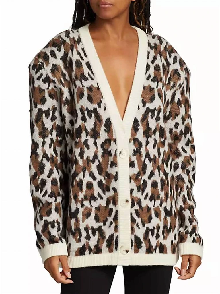 Ronny Kobo Parmida Cardigan In Leopard 1