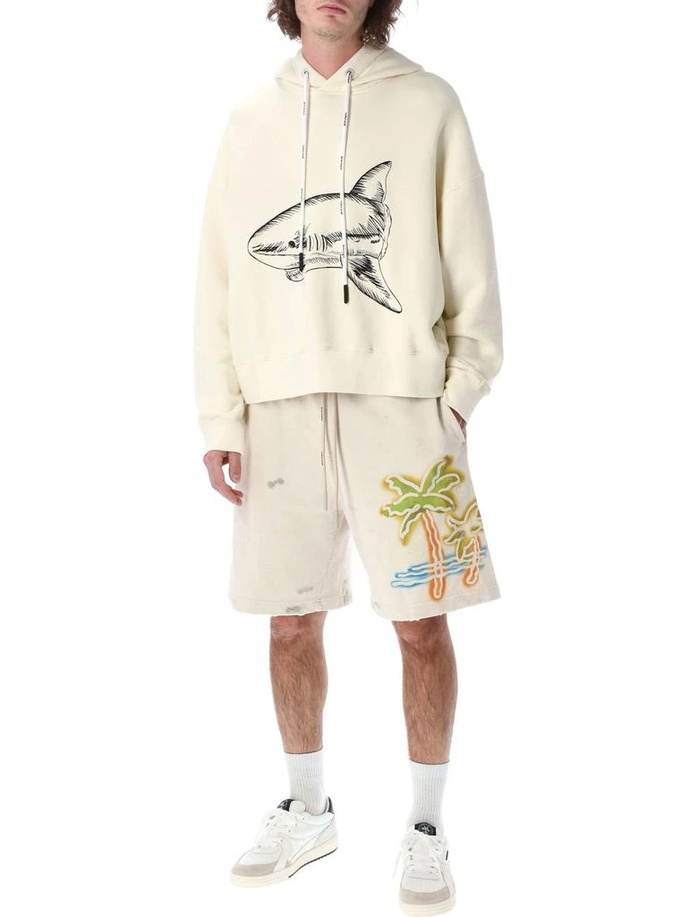 Palm Angels Palm Angels Slpit Shark Drawstring Hoodie 4