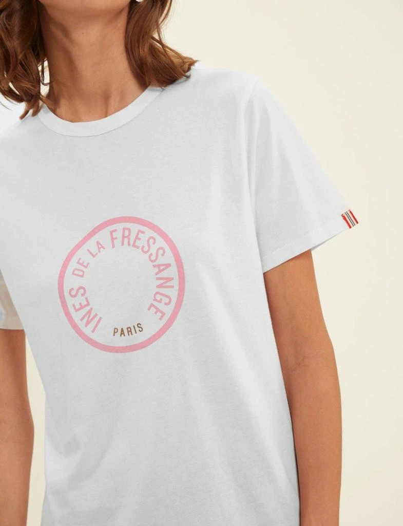 INES DE LA FRESSANGE PARIS Oscar white logo pink t-shirt 3