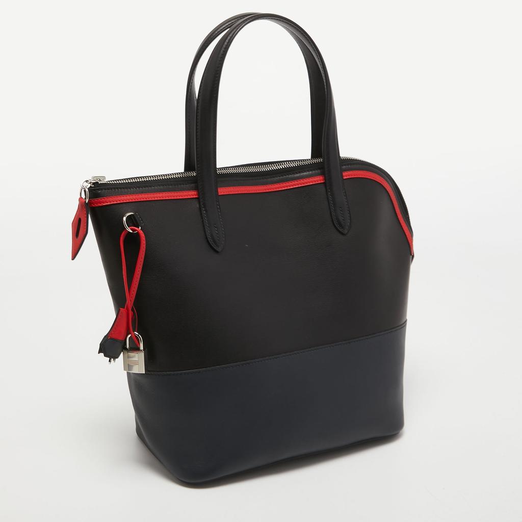 Hermes Hermes /bleu Nuit/rouge Evercolor And Swift Leather Transat Sailor Bag