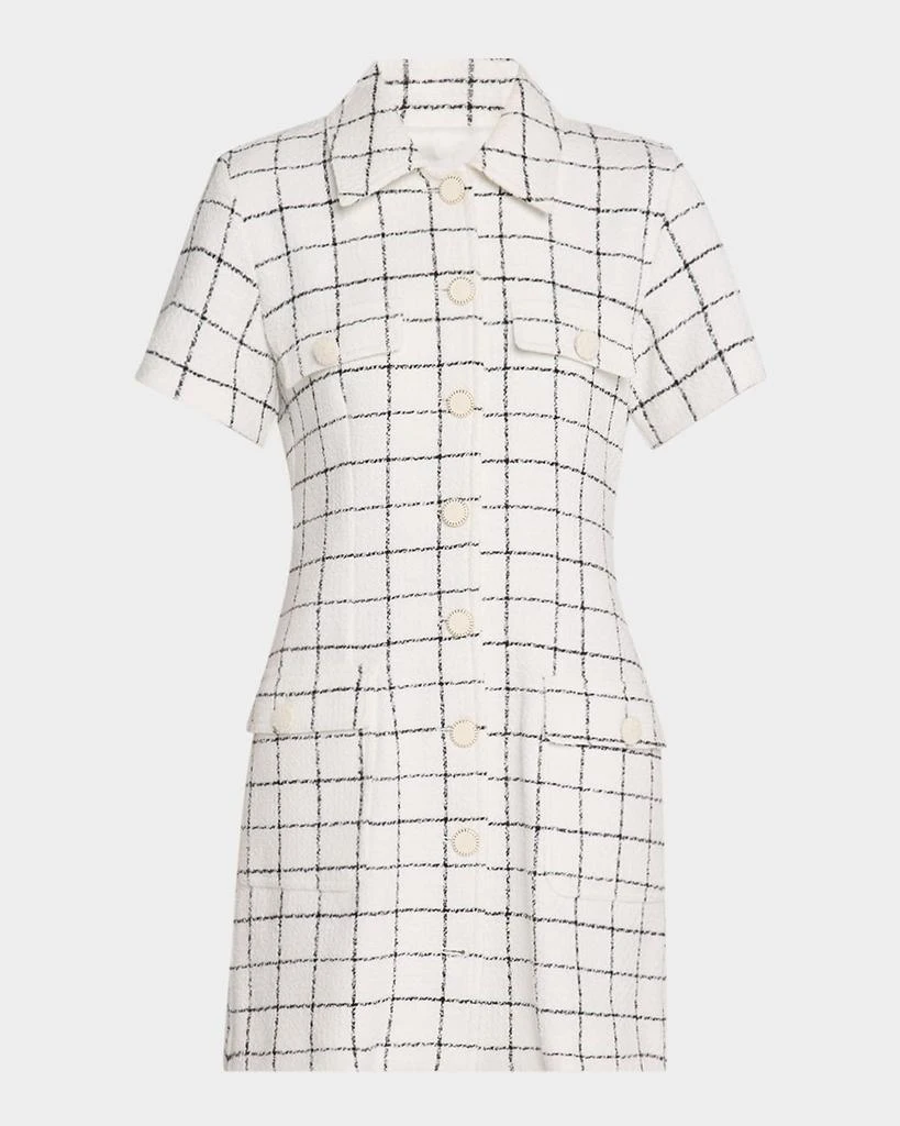 Marella Vidim Grid-Print Tweed Mini Shirtdress 1