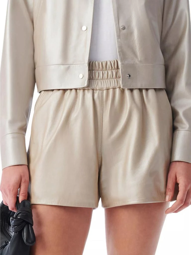 IRO Sultan High-Waisted Leather Lame Shorts 2