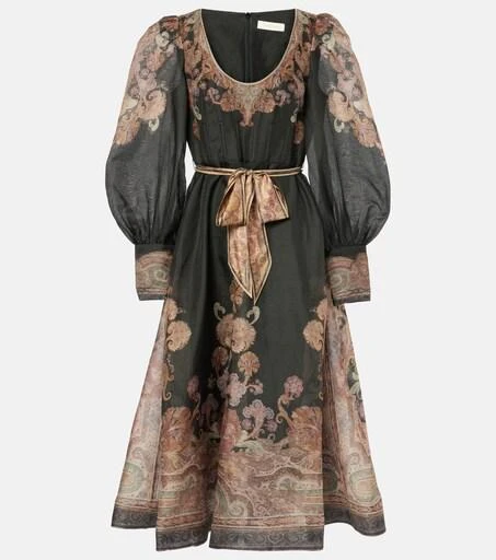 Illustration linen and silk midi dress  On Sale Now with Up to 40% Off |  Discover Exclusive Deals & Savings at BeyondStyle  Authentic Zimmermann m| dresses|zimmermann|women|midi dresses|clothing|o|w|e|designers|n with  Limited-Time Discounts, Free