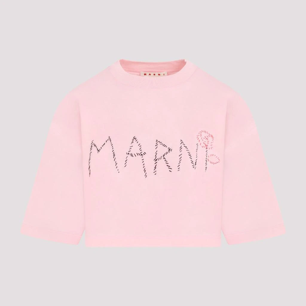 Marni Pink Cotton Cropped Shirt 1