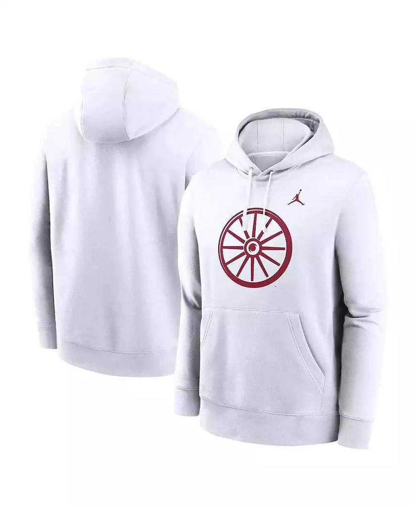 Jordan Men's White Oklahoma Sooners Primetime Alternate Logo Club Fleece Pullover Hoodie 1